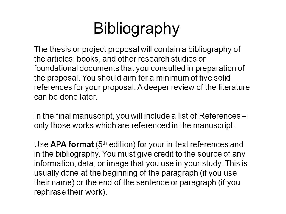 bibliography in research report